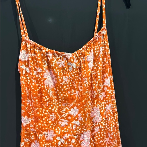 NWOT Cost Plus World Market Spring /Summer Orange Floral Women's Dress S/M - Picture 7 of 7